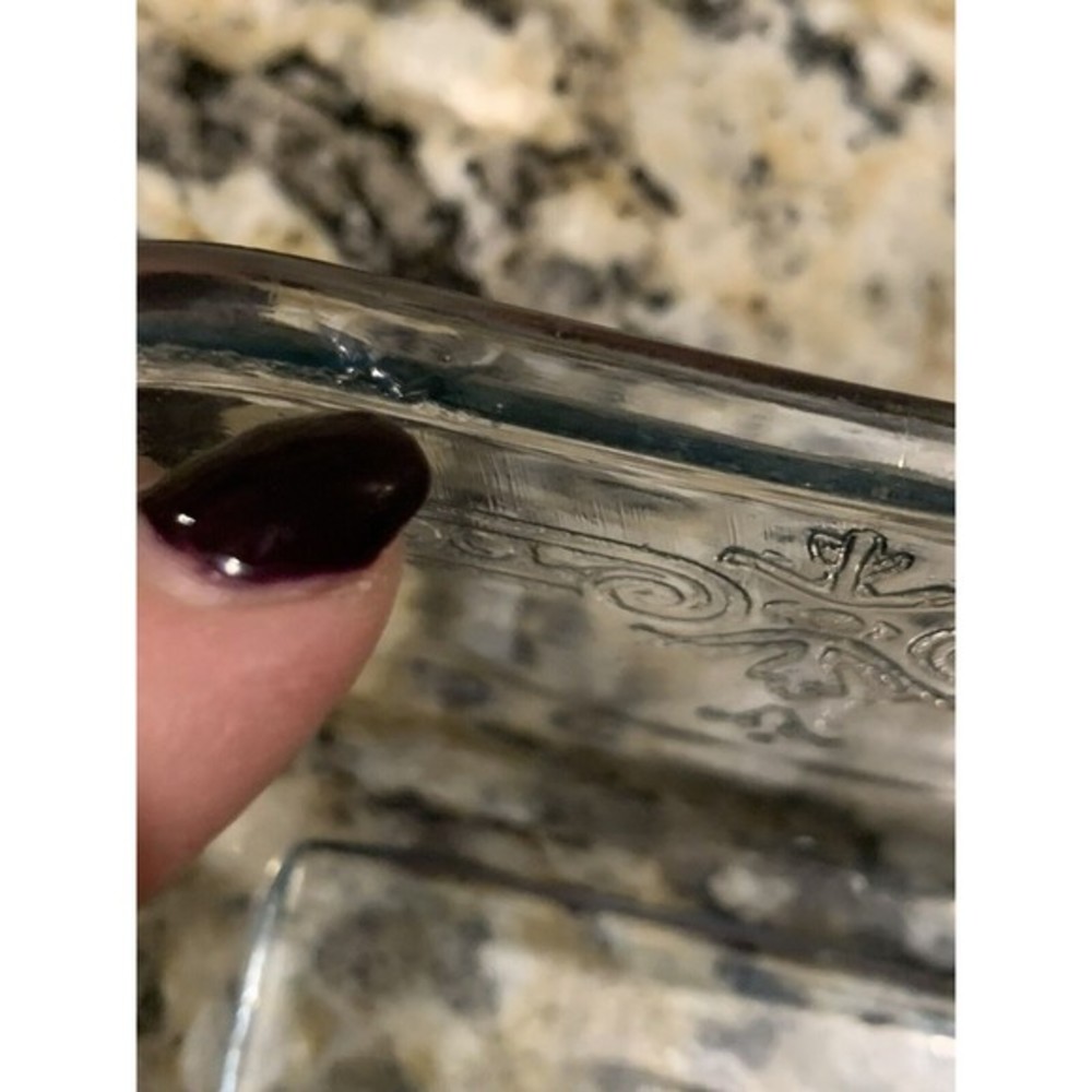 Vtg Fire-King Glass Philbe Sapphire Blue Rectangular Baker with Lid 1 Pint USA - Picture 7 of 11
